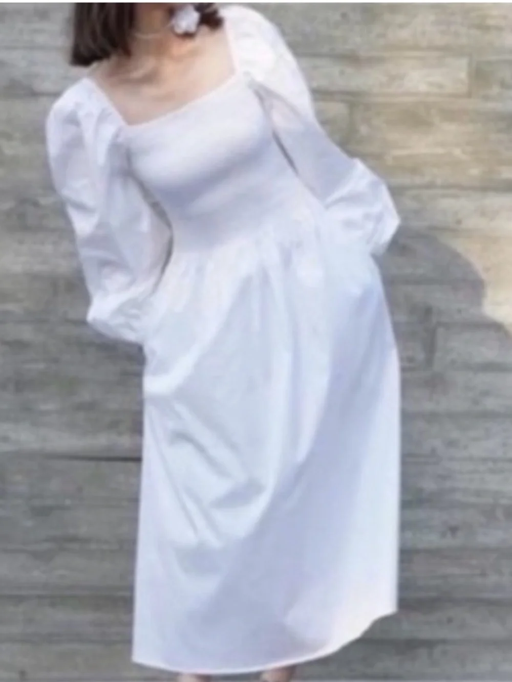 šCOS Cotton Dress 2023 Off-The-Shoulder Smocked Midi Dress - White Size 6 NWT - Picture 1 of 13
